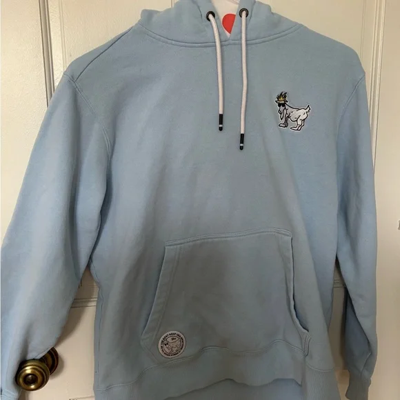 GOAT USA Light Blue Hoodie with Embroidered Design - Picture 1 of 5